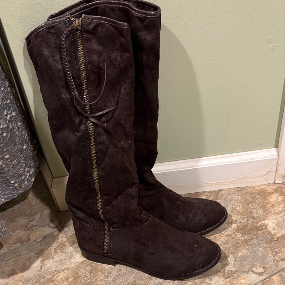 Brown Suede Tall Women's Boots